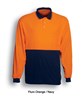 BOCINI UNISEX ADULT HI VIS POLYFACECOTTON BACK LONG SLEEVE COTTON BACK POLO