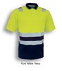 BOCINI UNISEX ADULTS HI VIS POLYFACECOTTON BACK POLO WITH REFLECTIVE TAPE 