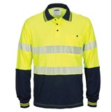 DNC COTTON BACK HI VIS LONG SLEEVE POLO W SEGMENTED TAPE