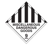 DANGEROUS GOODS LABELS  MISC DANGEROUS GOODS 9 ROLL1000