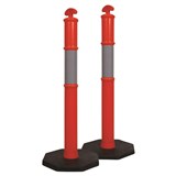 BOLLARD ORANGE HI VIS AND BASE 8KG
