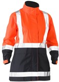 BISLEY WOMENS H TAPED TWO TONE HI VIS RAIN JACKET