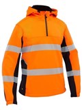 BISLEY FLXMOVE HI VIS TAPED LIQUID REPELLENT FLEECE HOODIE