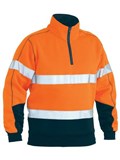BISLEY TAPED HI VIS 14 ZIP FLEECE PULLOVER 