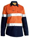 BISLEY WOMENS TAPED HI VIS LIGHTWEIGHT DRILL SHIRT