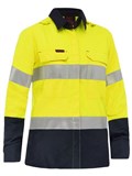 BISLEY WOMENS APEX 160 TAPED HI VIS FR RIPSTOP VENTED SHIRT