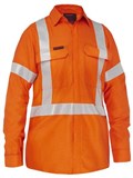 BISLEY WOMENS APEX 185 X TAPED BIOMOTION HI VIS FR RIPSTOP VENTED SHIRT