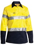 BISLEY WOMENS HI VIS TAPED DRILL SHIRT