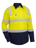 BISLEY MENS TAPED BIOMOTION HI VIS COOL LIGHTWEIGHT VENTED SHIRT