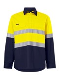 KING GEE HI VIS VENTED CLOSED LONG SLEEVE SHIRT TAPED