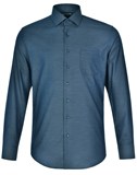 BENCHMARK ASCOT MENS LONG SLEEVE DOT JACQUARD STRETCH SHIRT