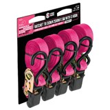 LINQ PINK RATCHET TIEDOWN 25MM x 5M WITH S HOOK PACK  4