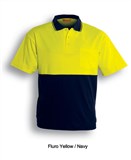 BOCINI UNISEX ADULTS HI VIS POLYFACECOTTON BACK SHORT SLEEVE POLO