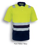 BOCINI UNISEX ADULTS HI VIS POLYFACECOTTON BACK POLO WITH REFLECTIVE TAPE 